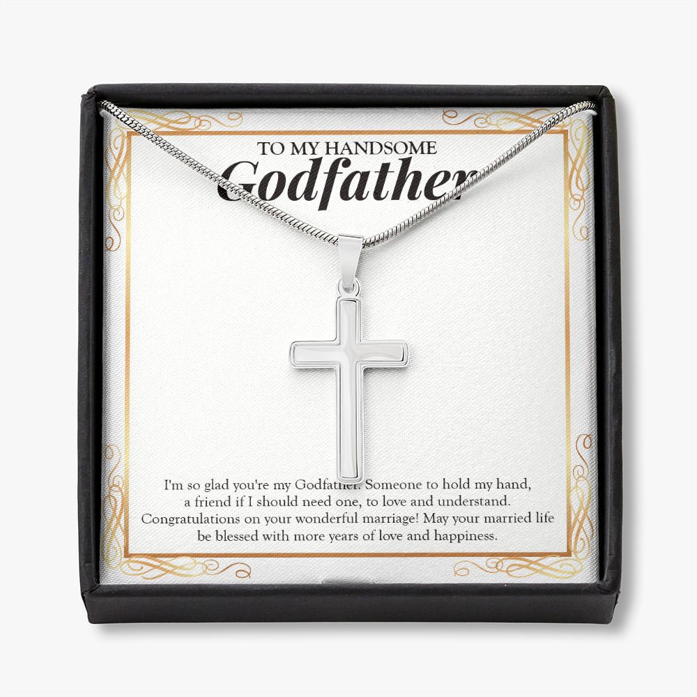 Someone To Hold My Hand stainless steel cross necklace front
