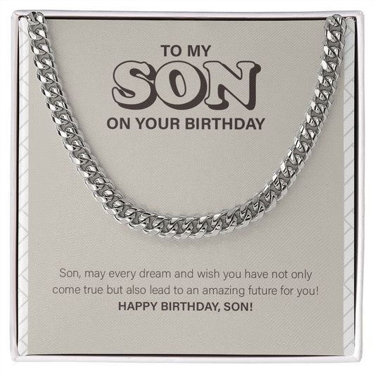 Amazing Future Of You cuban link chain silver front