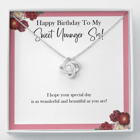 As Wonderful And Blessing love knot necklace front