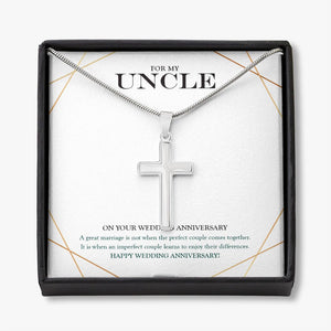 Marriage Of Imperfect Couple stainless steel cross necklace front