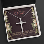 My Greatest Laughter cz cross necklace close up