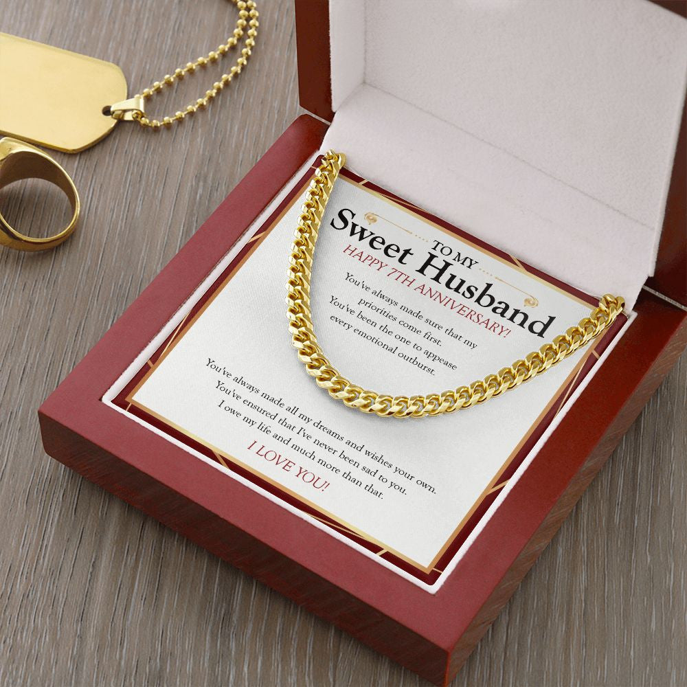 The One To Appease cuban link chain gold luxury led box