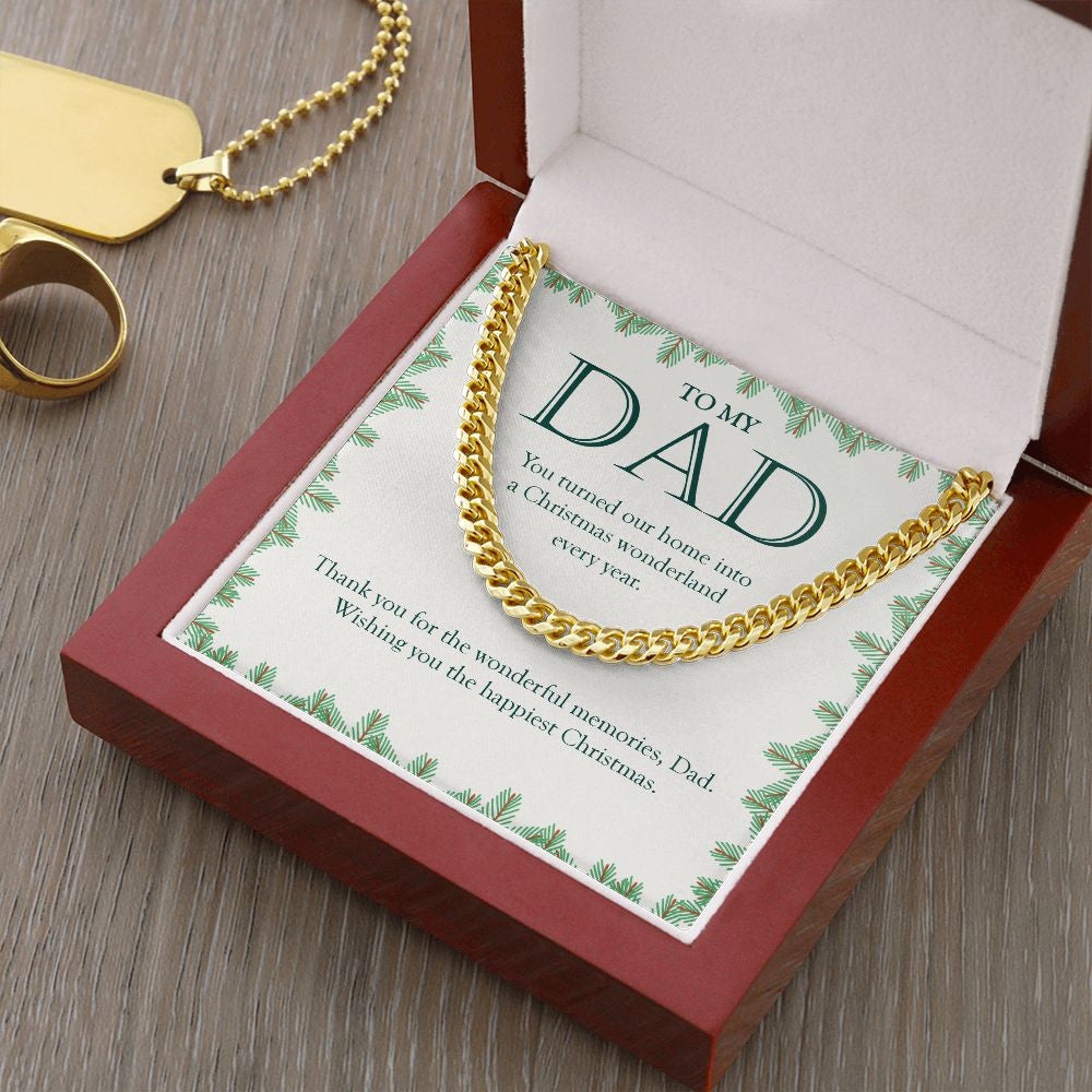 Thank You For The Wonderful Memories cuban link chain gold luxury led box