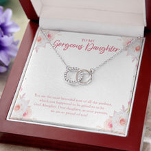 Load image into Gallery viewer, Most Beautiful Rose double circle necklace luxury led box close up
