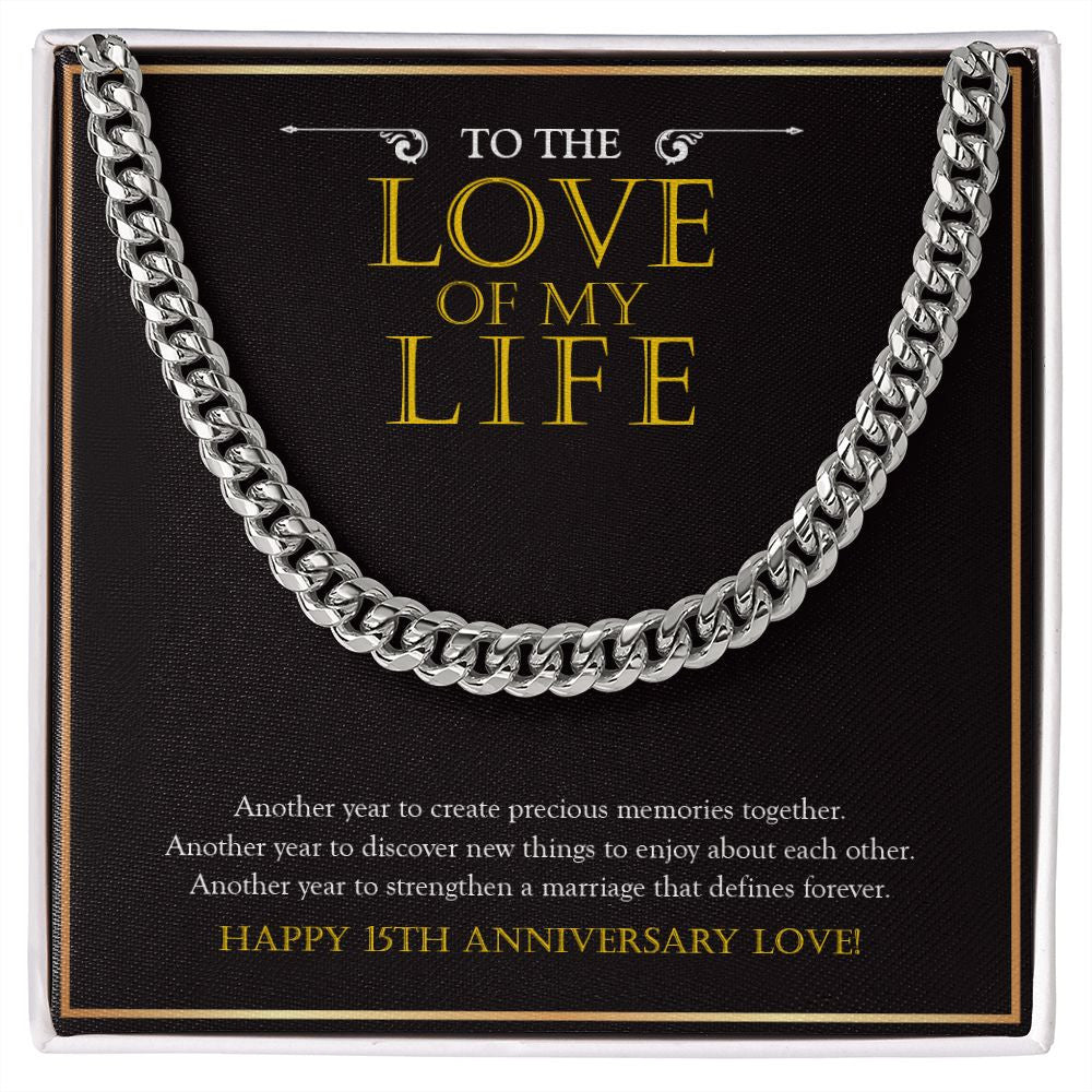 Create Precious Memories cuban link chain silver front