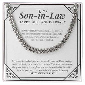 Love Made You My Son cuban link chain silver front