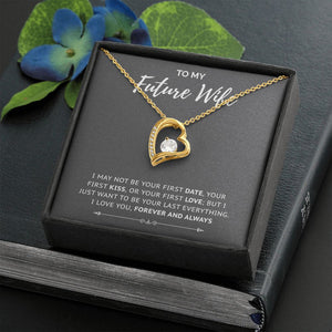 Last Everything forever love gold necklace front