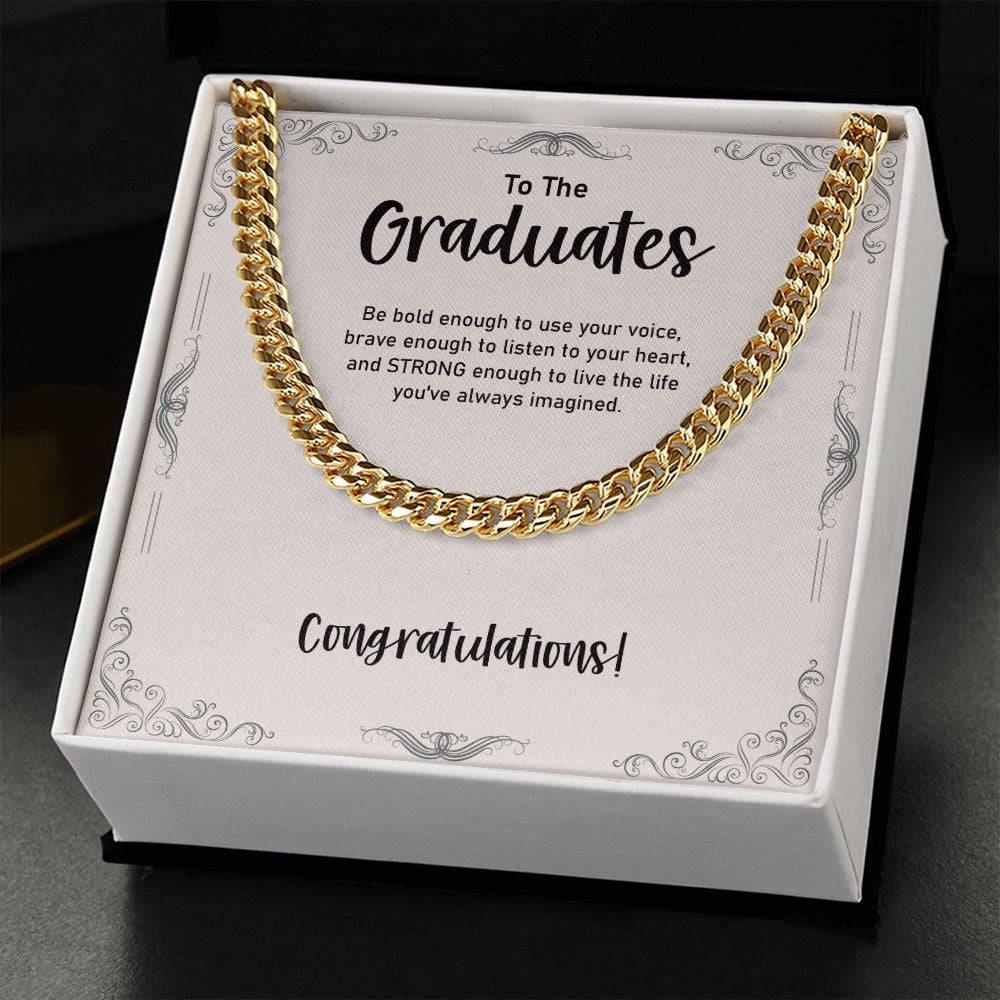 Listen To Your Heart cuban link chain gold standard box