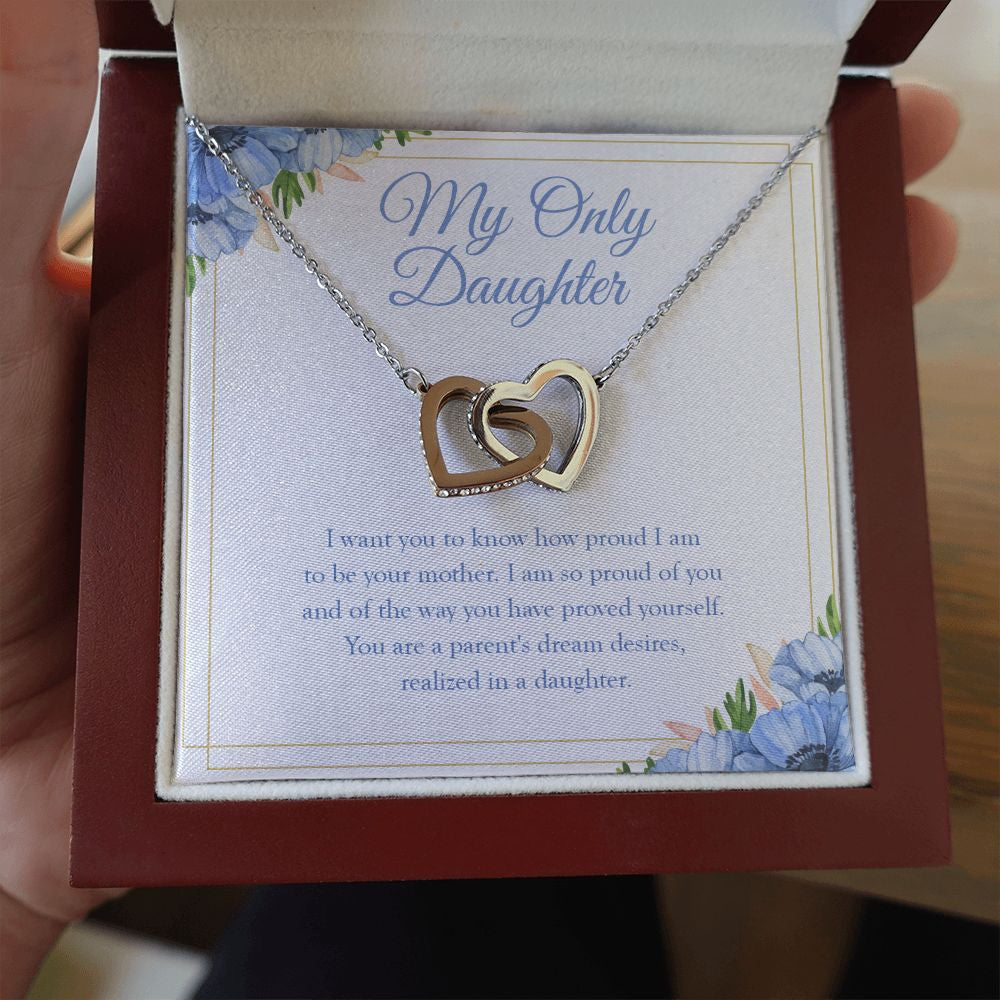 Parent's Dream Desires interlocking heart necklace luxury led box hand holding