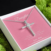 Load image into Gallery viewer, Always Here For You cz cross pendant close up
