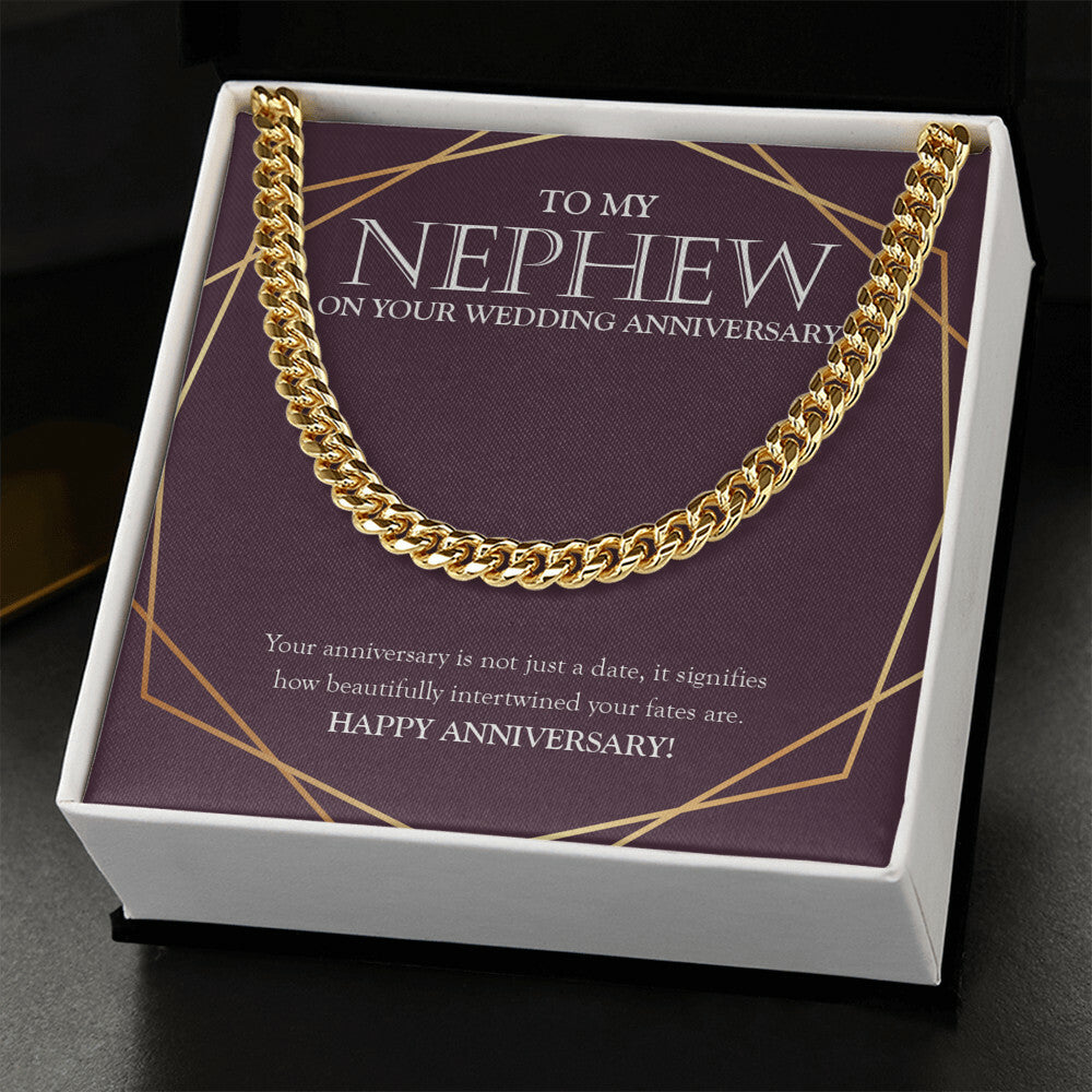 Intertwined Fate cuban link chain gold standard box