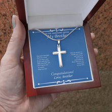 Load image into Gallery viewer, Prosper In Health stainless steel cross luxury led box hand holding
