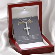 Load image into Gallery viewer, Gift Of Life stainless steel cross premium led mahogany wood box
