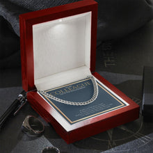 Load image into Gallery viewer, Love In Your Heart cuban link chain silver premium led mahogany wood box
