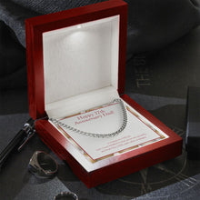 Load image into Gallery viewer, Love Endlessly cuban link chain silver premium led mahogany wood box
