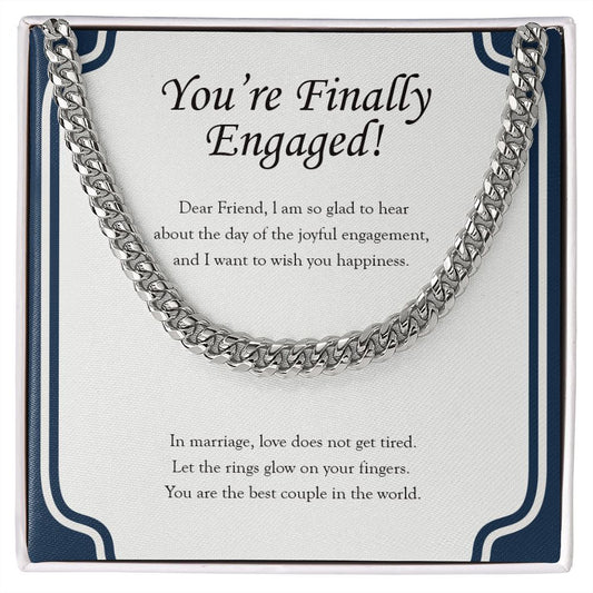 Love Does Not Get Tired cuban link chain silver front
