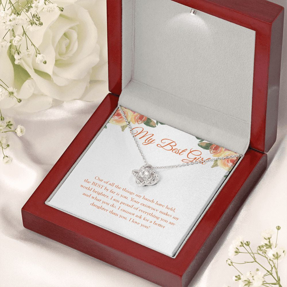 The Best By Far Is You love knot necklace premium led mahogany wood box