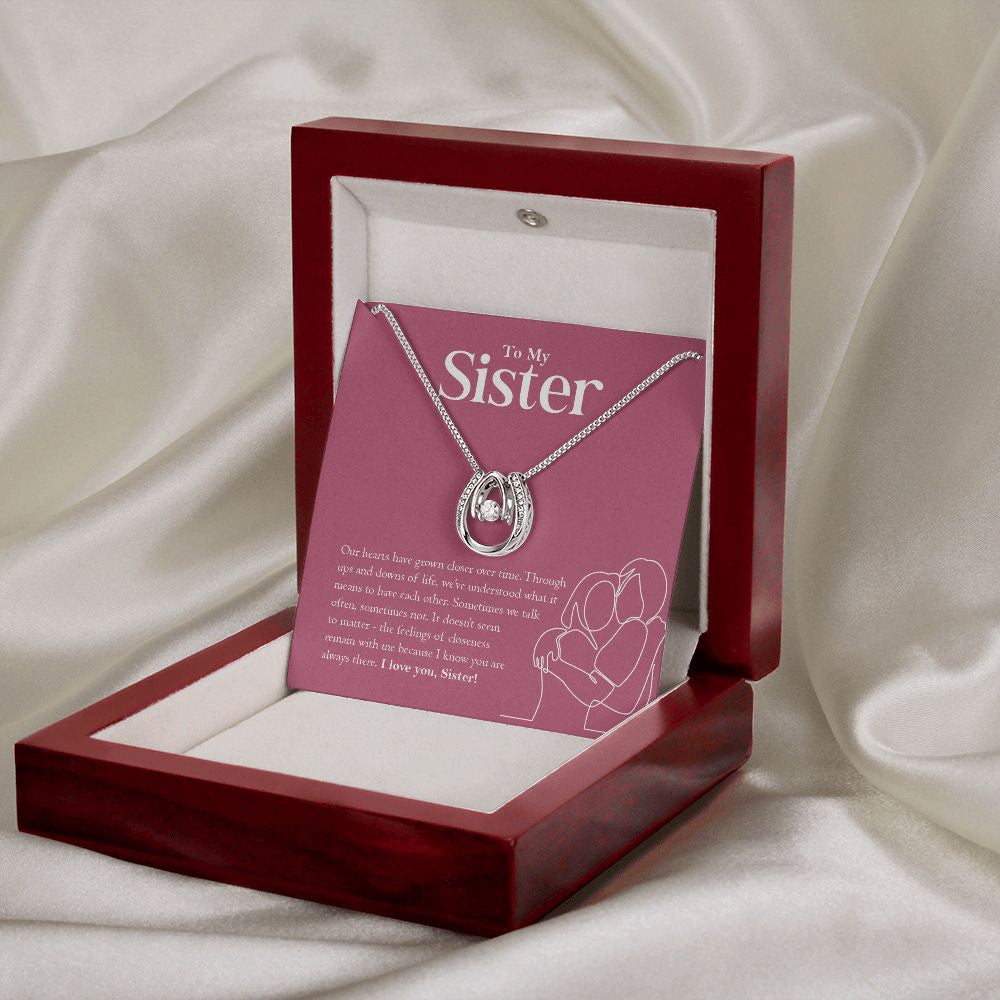 Grown Closer horseshoe necklace premium led mahogany wood box