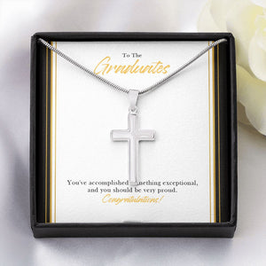 Something Exceptional stainless steel cross yellow flower