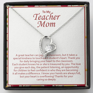 Juggle A Classroom forever love silver necklace front