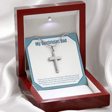 Load image into Gallery viewer, Be Proud Of Your Work stainless steel cross premium led mahogany wood box
