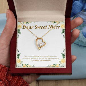 Two Lovebirds Fly forever love gold pendant led luxury box in hand