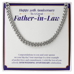 Example Of Perfect Love cuban link chain silver front