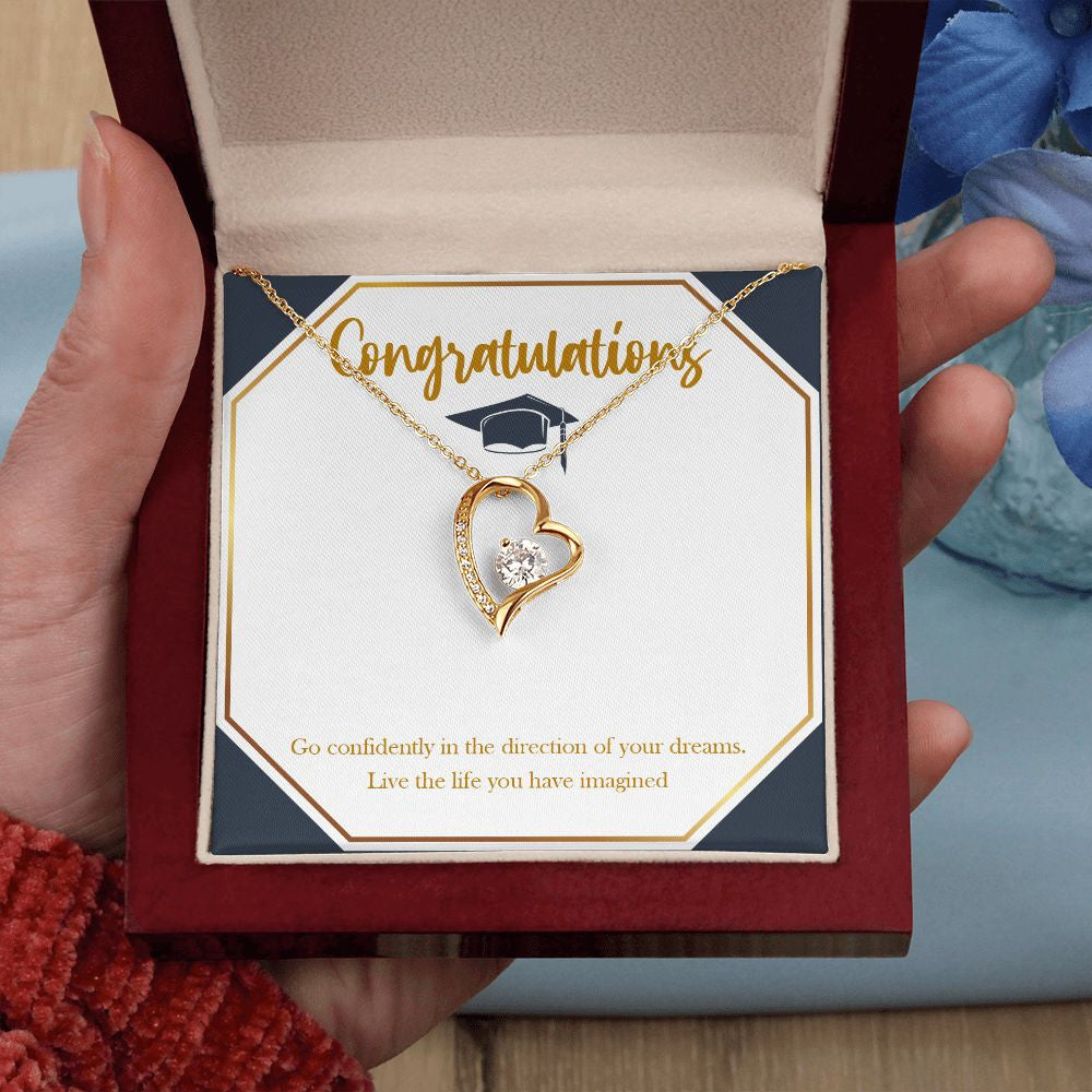 Direction of your dreams forever love gold pendant led luxury box in hand