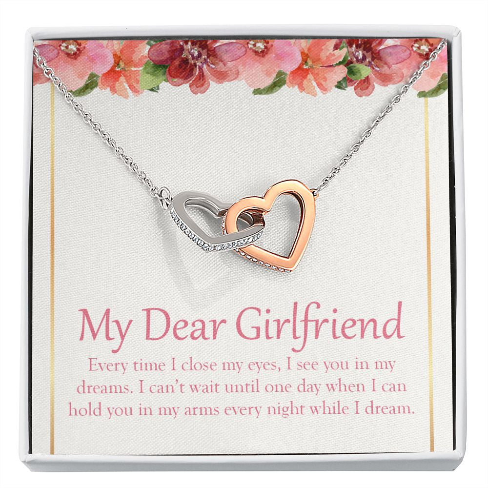I See You In My Dreams interlocking heart necklace front