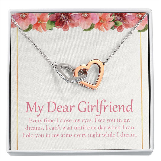 I See You In My Dreams interlocking heart necklace front