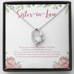 Truly Blessed forever love silver necklace front