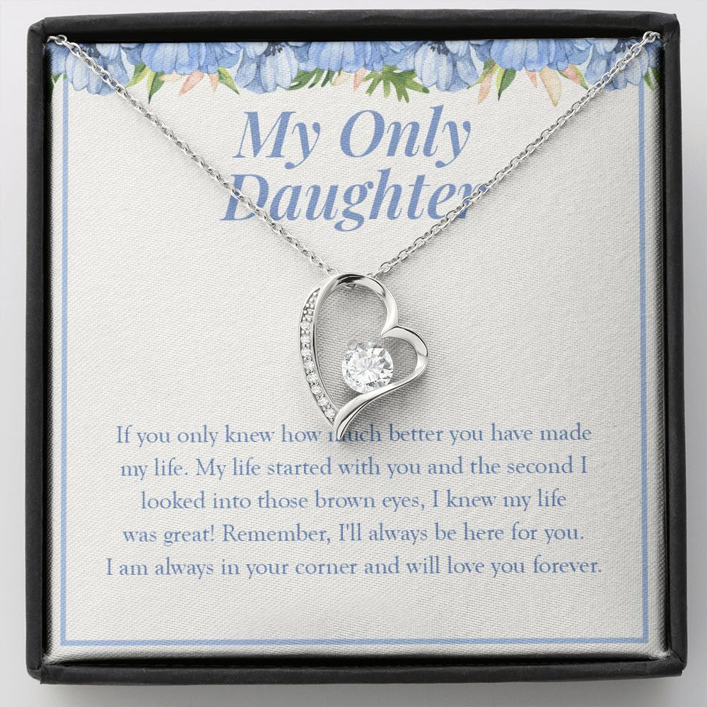 My Life Started With You forever love silver necklace front