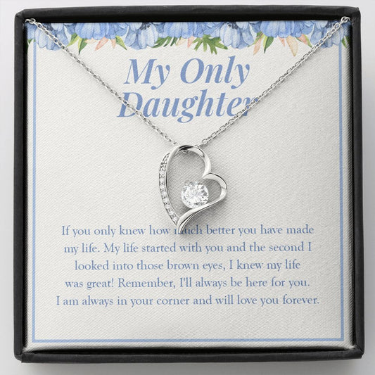 My Life Started With You forever love silver necklace front