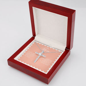 No One Can Replace cz cross necklace luxury led box side view