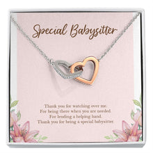 Load image into Gallery viewer, Lending A Helping Hand interlocking heart necklace front
