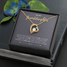 Load image into Gallery viewer, Gift Of You forever love gold necklace front
