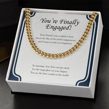 Load image into Gallery viewer, Love Does Not Get Tired cuban link chain gold standard box
