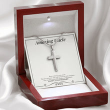 Load image into Gallery viewer, Wonderful Couple On This Planet stainless steel cross premium led mahogany wood box
