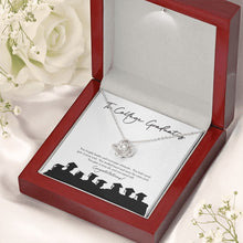 Load image into Gallery viewer, You Stand Tall love knot necklace premium led mahogany wood box
