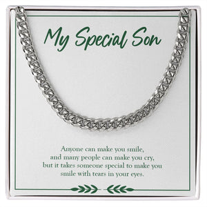 Someone Really Special cuban link chain silver front