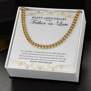 Influencer Of Our Marriage cuban link chain gold standard box