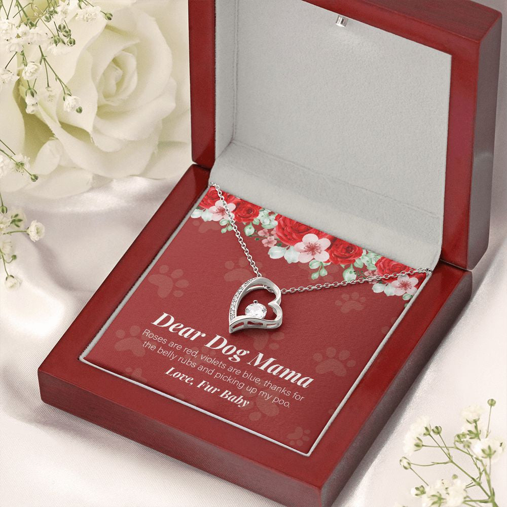 Thanks For The Belly Rubs forever love silver necklace premium led mahogany wood box
