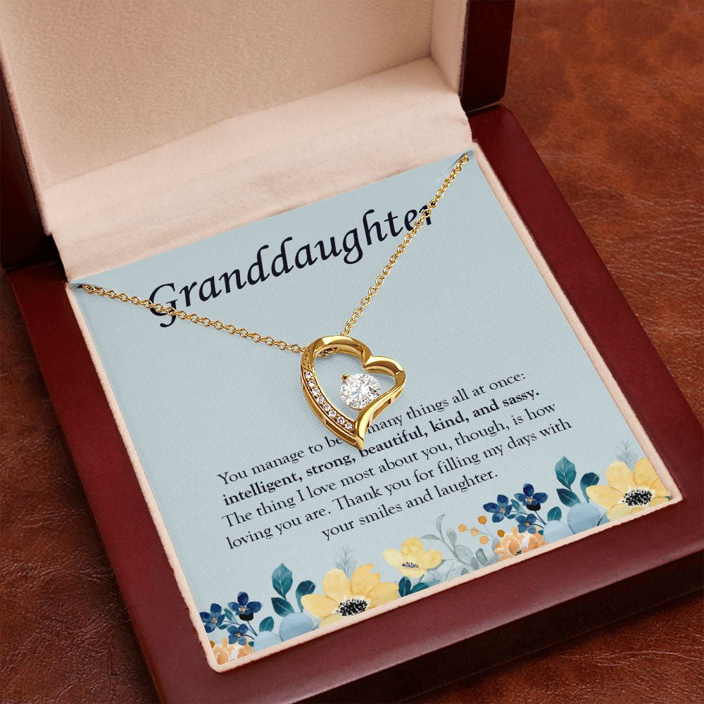 Many Things at Once forever love gold pendant premium led mahogany wood box