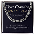 Age Is An Experience cuban link chain silver front