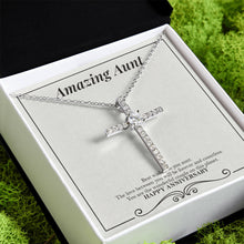 Load image into Gallery viewer, The Love Between You cz cross pendant close up
