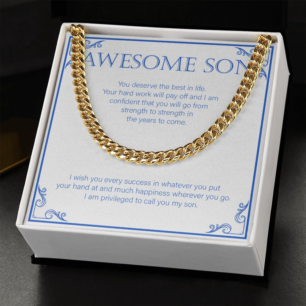 You Deserve The Best cuban link chain gold standard box