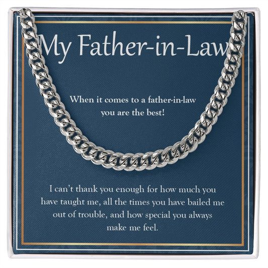 You Are The Best cuban link chain silver front