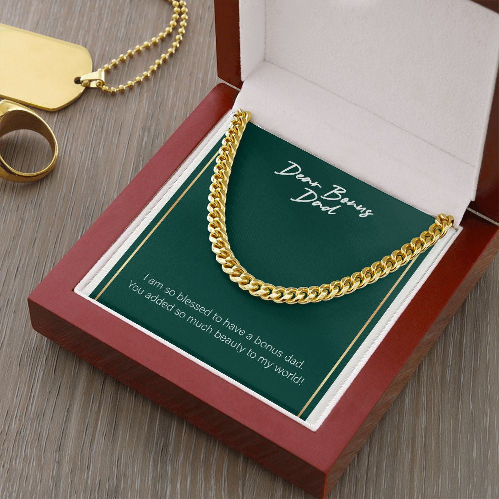 Added So Much Beauty cuban link chain gold luxury led box