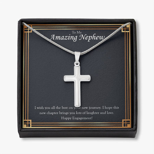 Laughter And Love stainless steel cross necklace front