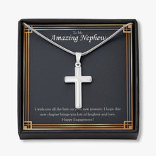 Load image into Gallery viewer, Laughter And Love stainless steel cross necklace front
